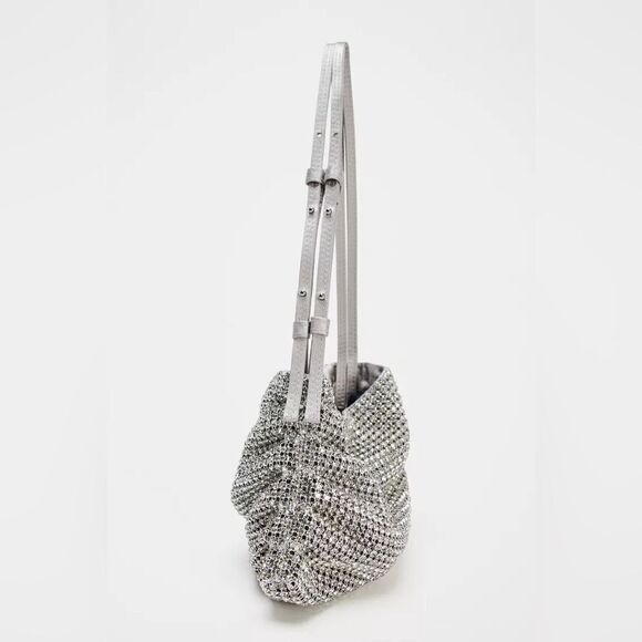 ZARA SHIMMERY MINI BUCKET BAG - Picture 8 of 9